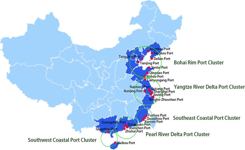 China port coverage map